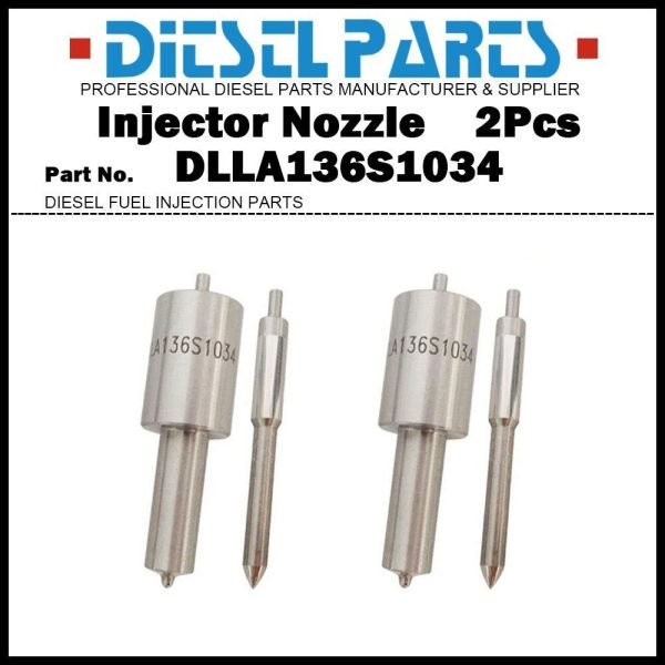 2Pcs Fuel Injector Nozzle 0433271487 DLLA136S1034 for Mercedes Benz OM441 OM442