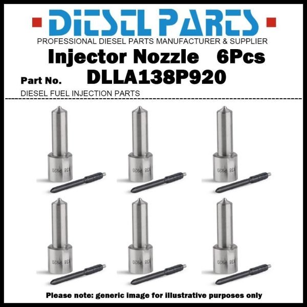 6x Fuel Injector Nozzle DLLA138P920 for Komatsu SAA6D140E 6261113200 095000-6140