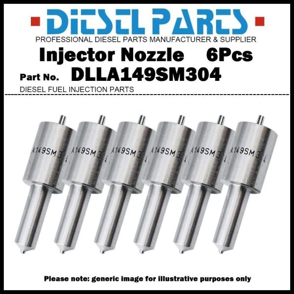 6Pcs Injector Nozzle DLLA149SM304 for HITACHI ZX120 EX200-6 ISUZU Elf 4BG1 6BG1