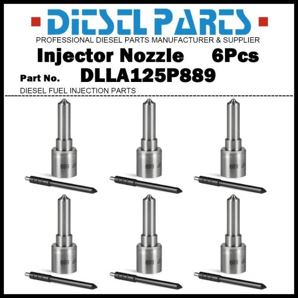 6x Injector Nozzle DLLA125P889 for John Deere 9.0D 095000-6480 RE528407 RE529149