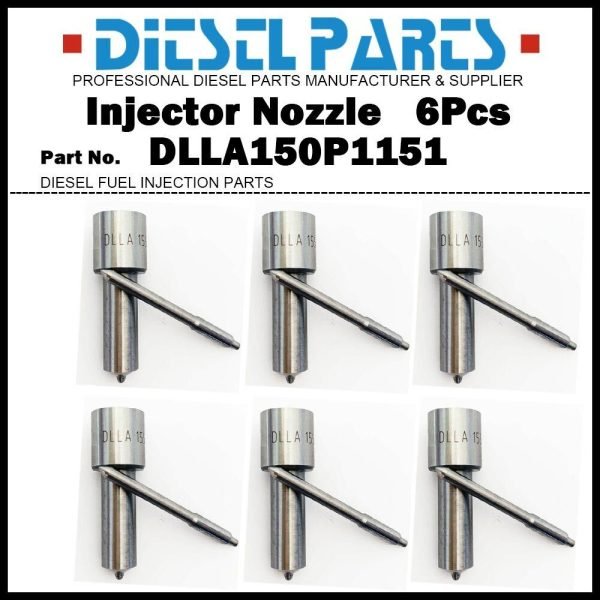 6 Injector Nozzle 65.10102-6058 DLLA150P1151 for Doosan 0432131644 65.10101-7088