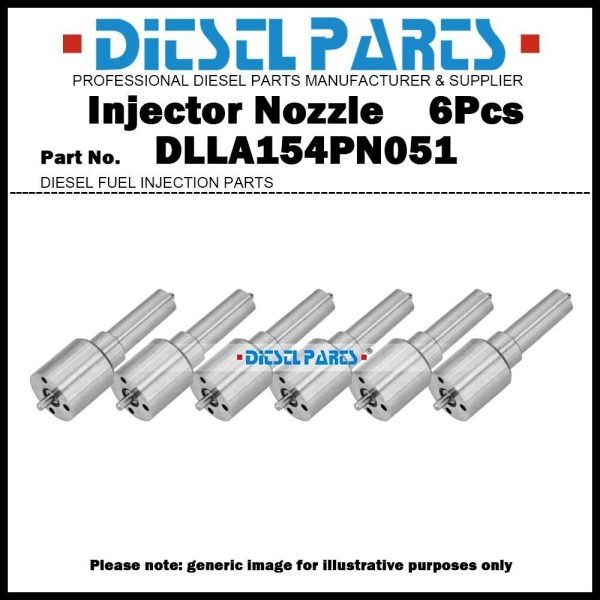 6Pcs Fuel Injector Nozzle 105017-0510 DLLA154PN051 for ISUZU Forward 6BG1TC 6BD1