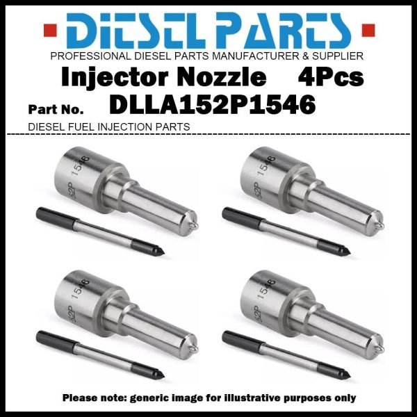 4Pcs Injector Nozzle DLLA152P1546 for Mitsubishi Canter 4M50-T5 4.9L 0445120072
