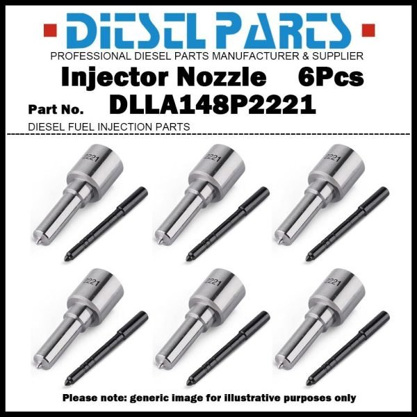 6Pcs Fuel Injector Nozzle DLLA148P2221 for WEICHAI WP10 0445120265 612630090028