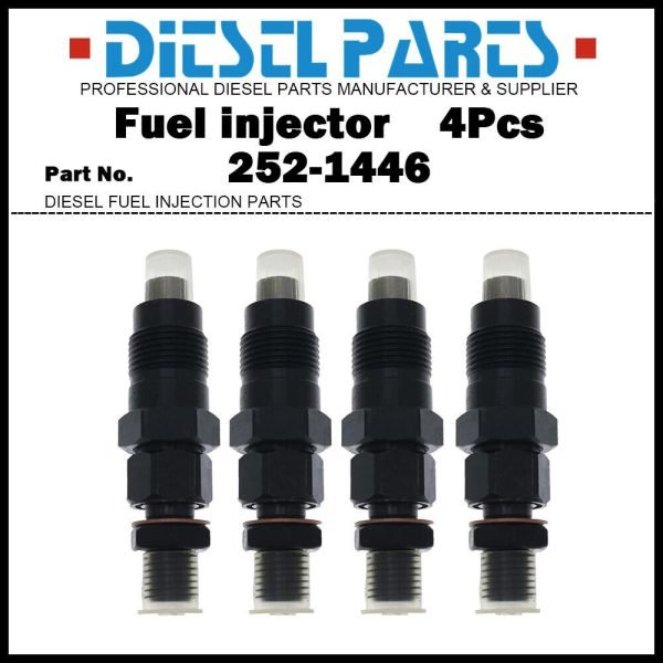 4Pcs Fuel Injector 252-1446 for Caterpillar C2.2 C1.5 247B 226B 242B 302.5 303.5