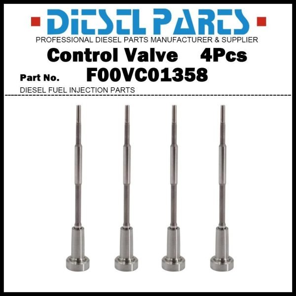 4Pcs Injector Control Valve Set F00VC01358 for 0445110434 0445110447 0445110366