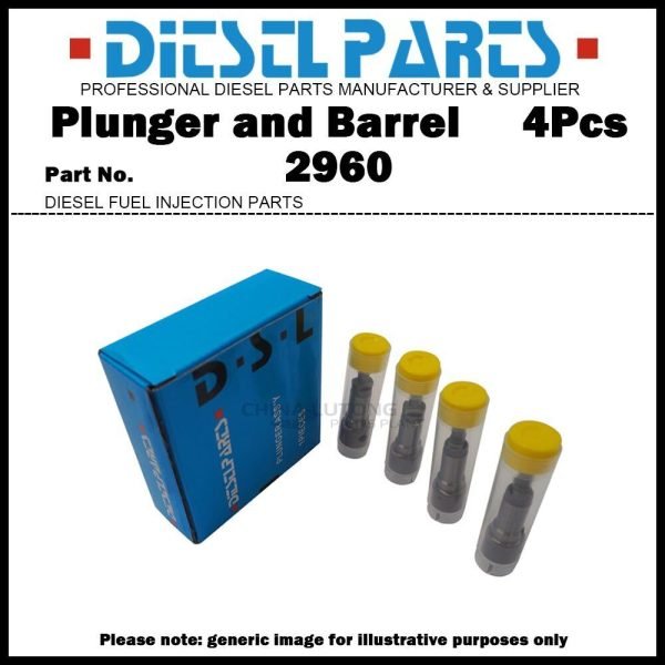 4Pcs Plunger and Barrel Assy 2960 090150-2960 for HINO 300 W04D / Toyota Dyna 1W