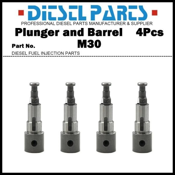 4x Pump Element Plunger and Barrel Assy. M30 16030-51053 for Kubota V1305 V1505