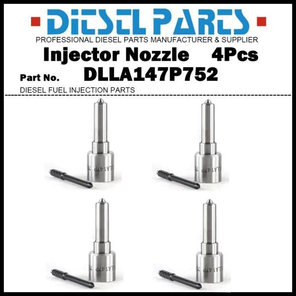 4Pcs Injector Nozzle DLLA147P752 for TOYOTA COROLLA 2.0 D-4D 1CD-FTV 23670-27020
