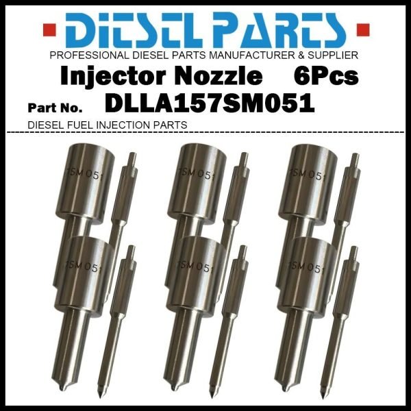6Pcs Fuel Injector Nozzle DLLA157SM051 for Mitsubishi Fuso Fighter 6D17 6D171A