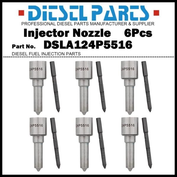 6Pcs Fuel Injector Nozzle DSLA124P5516 for 2004.5-2009 DODGE RAM 5.9d 0445120238