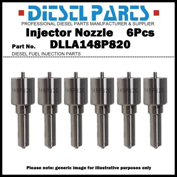 6Pcs Fuel Injector Nozzle DLLA148P820 for John Deere 6081T 095000-5160 RE518725