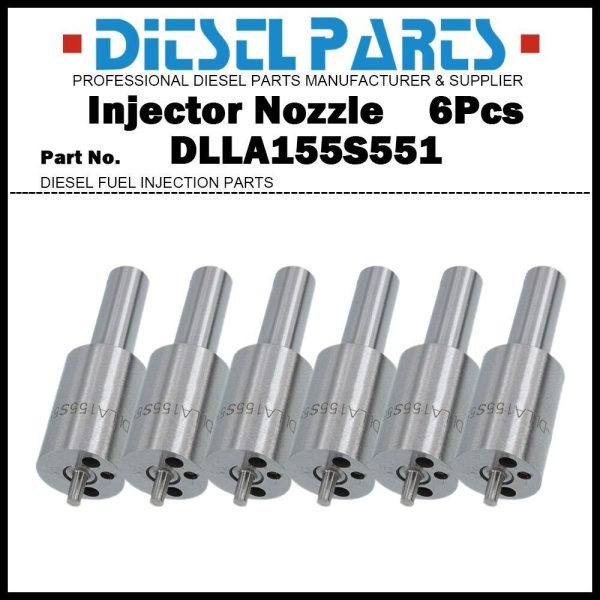 6Pcs Fuel Injector Nozzle DLLA155S551 for LOMBARDINI 6LD325 6LD360 6LD520 6LD530