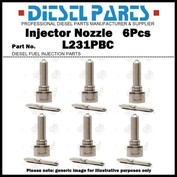 6x Fuel Injector Nozzle L231PBC for VOLVO PENTA D9 BEBE4C16001 21586296 3587147