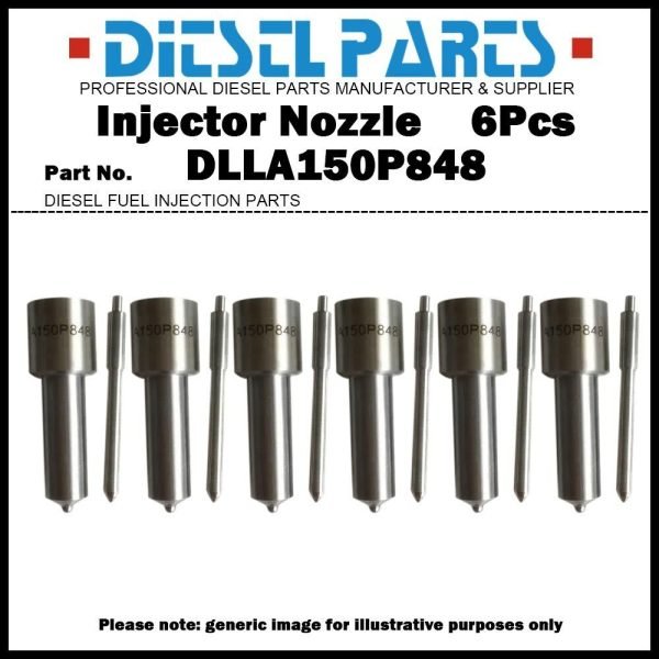 6Pcs Fuel Injector Nozzle DLLA150P848 for Scania T114 T124 P114 P124 10.6D 12.0D