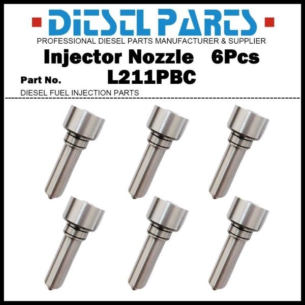 6x Fuel Injector Nozzle L211PBC for Volvo FM370 10.8D 21644596 21028884 21582094