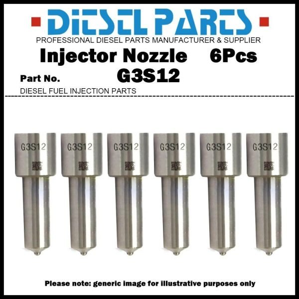 6Pcs Injector Nozzle G3S12 for HINO 500 J08E KOBELCO SK200-8 SK260-8 23670-E0400