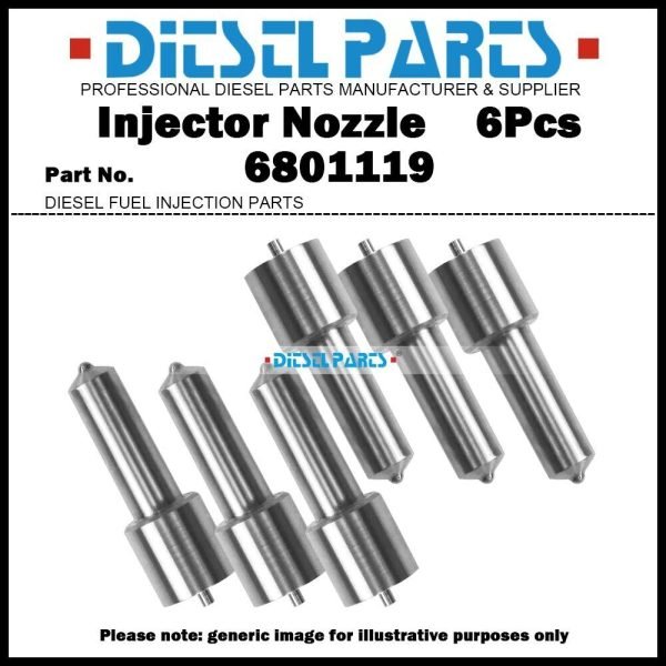 6Pcs Fuel Injector Nozzle Tips 6801119 for Cummins 6BTA 3919334 VALMET 1180