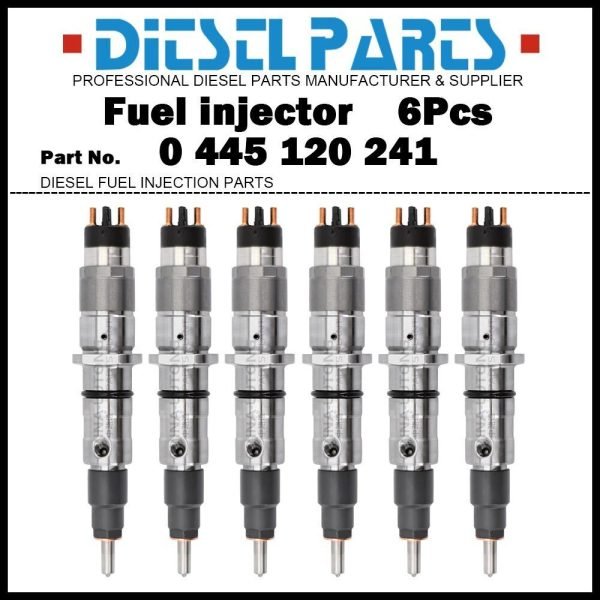 6Pcs Diesel Fuel Injector 0445120241 for Cummins QSL9 4930485 3976631 5263304