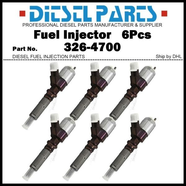 6Pcs Fuel Injector 326-4700 10R-7675 32F61-00062 for Caterpillar C6.4 320D 323D