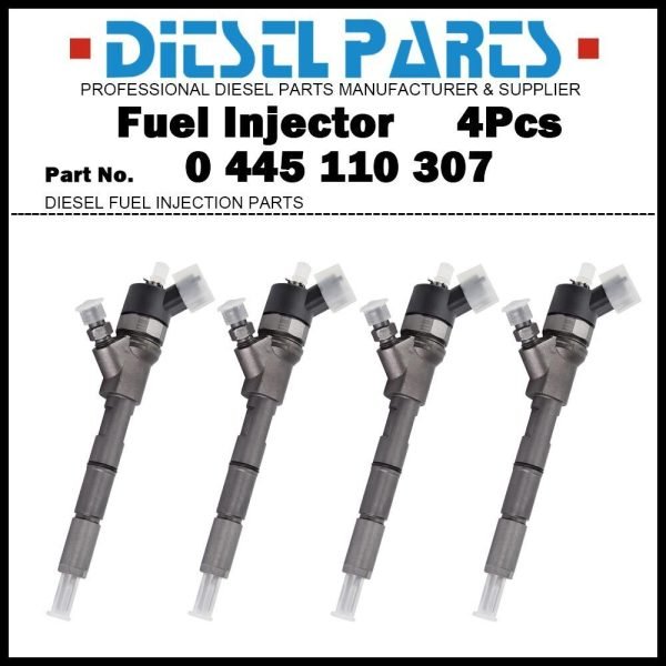 4x Fuel Injector 0445110307 6271-11-3100 For KOMATSU 4D95 PC70-8 PC120-8 PC130-8