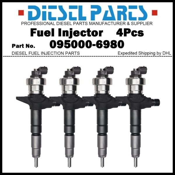 4x Fuel Injector 095000-6980 8-98011604-5 for ISUZU D-MAX Holden Rodeo 3.0d 4JJ1