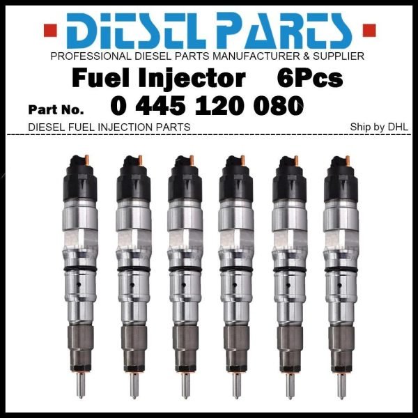 6x Fuel Injector 0445120080 For DOOSAN DX225LC DX140LC DL06S 5.9d 65.10401-7004A