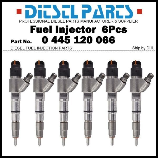 6Pcs Fuel Injector 0445120066 VOE20798114 For Volvo EC240B EC250D EC290B EC300D