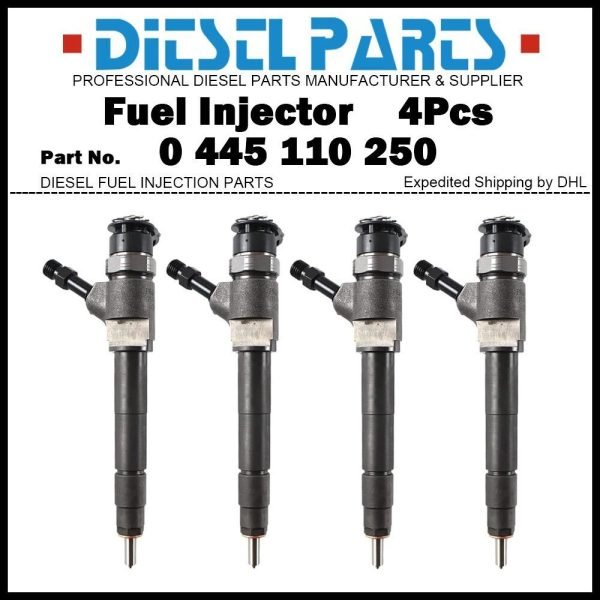 4x Diesel Fuel Injector 0445110250 WLAA-13-H50 for Ford Ranger Mazda BT-50 2.5D