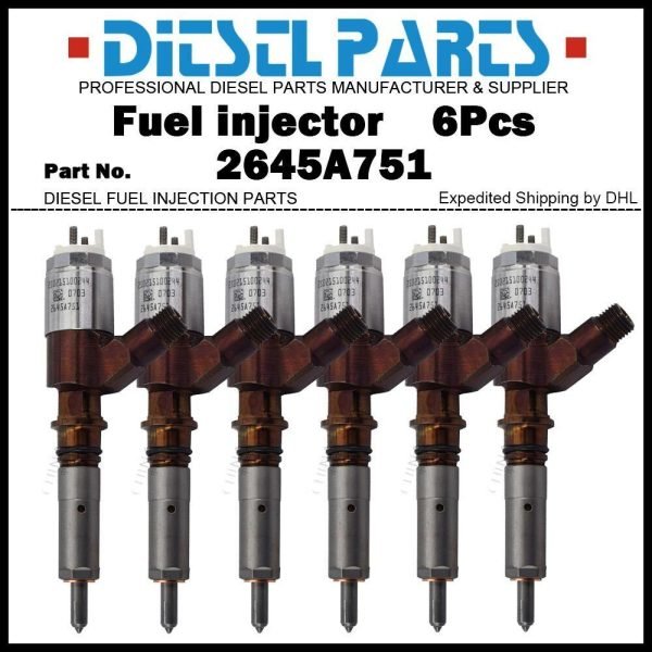 6x Fuel Injector 2645A751 320-0655 for Caterpillar CAT C6.6 Perkins 1106D-E66TA