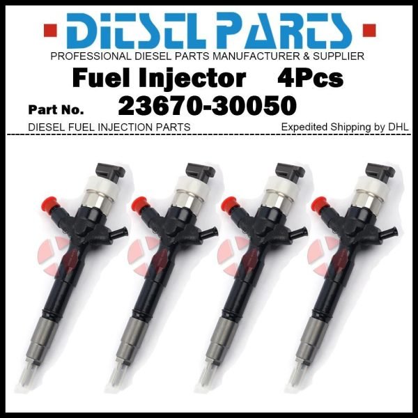 4Pcs Fuel Injector 23670-30050 for Toyota Hiace Hilux 2.5d 2KD-FTV 095000-5880