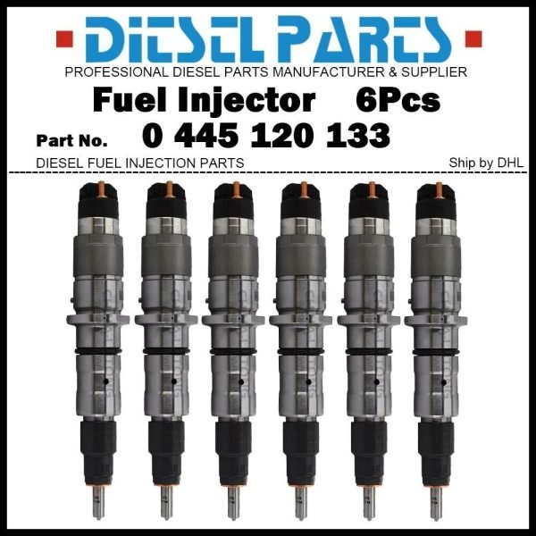 6Pcs Fuel Injector 0445120133 4993482 for Cummins ISC ISL9 QSC8.3 QSL8.9 QSL9